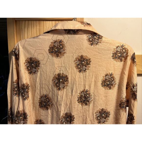 Maximo California Design Vintage Men's XL 17-17.5 Champagne Floral Button Shirt - Picture 10 of 11